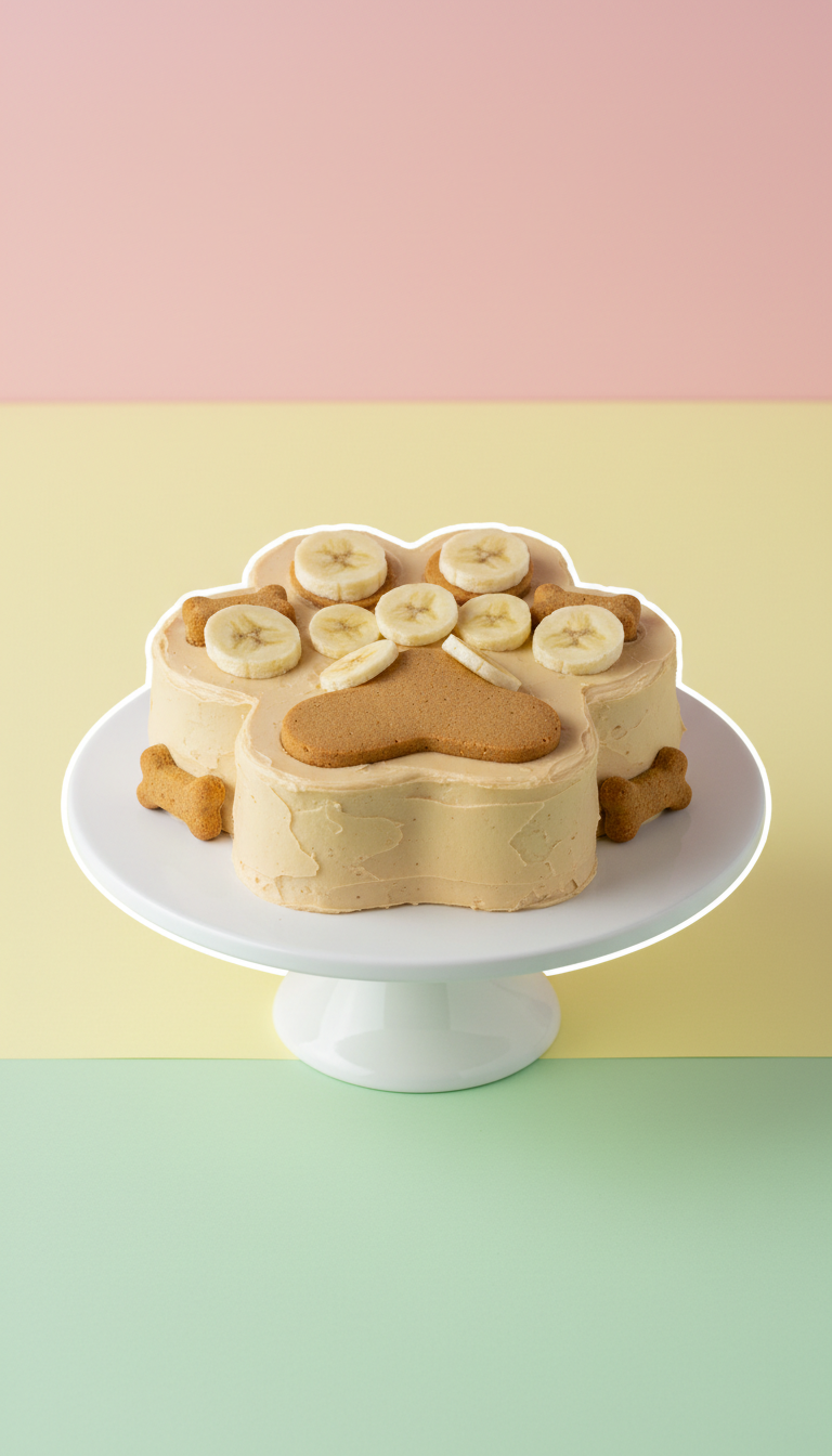 Peanut Butter & Banana Paw Cake Medium