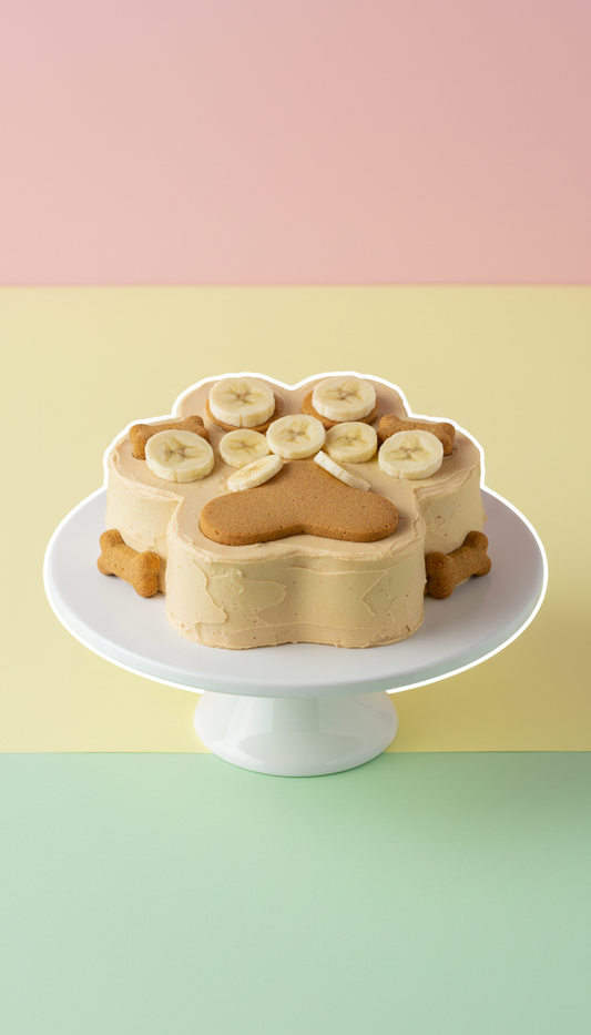 Peanut Butter & Banana Paw Cake Medium