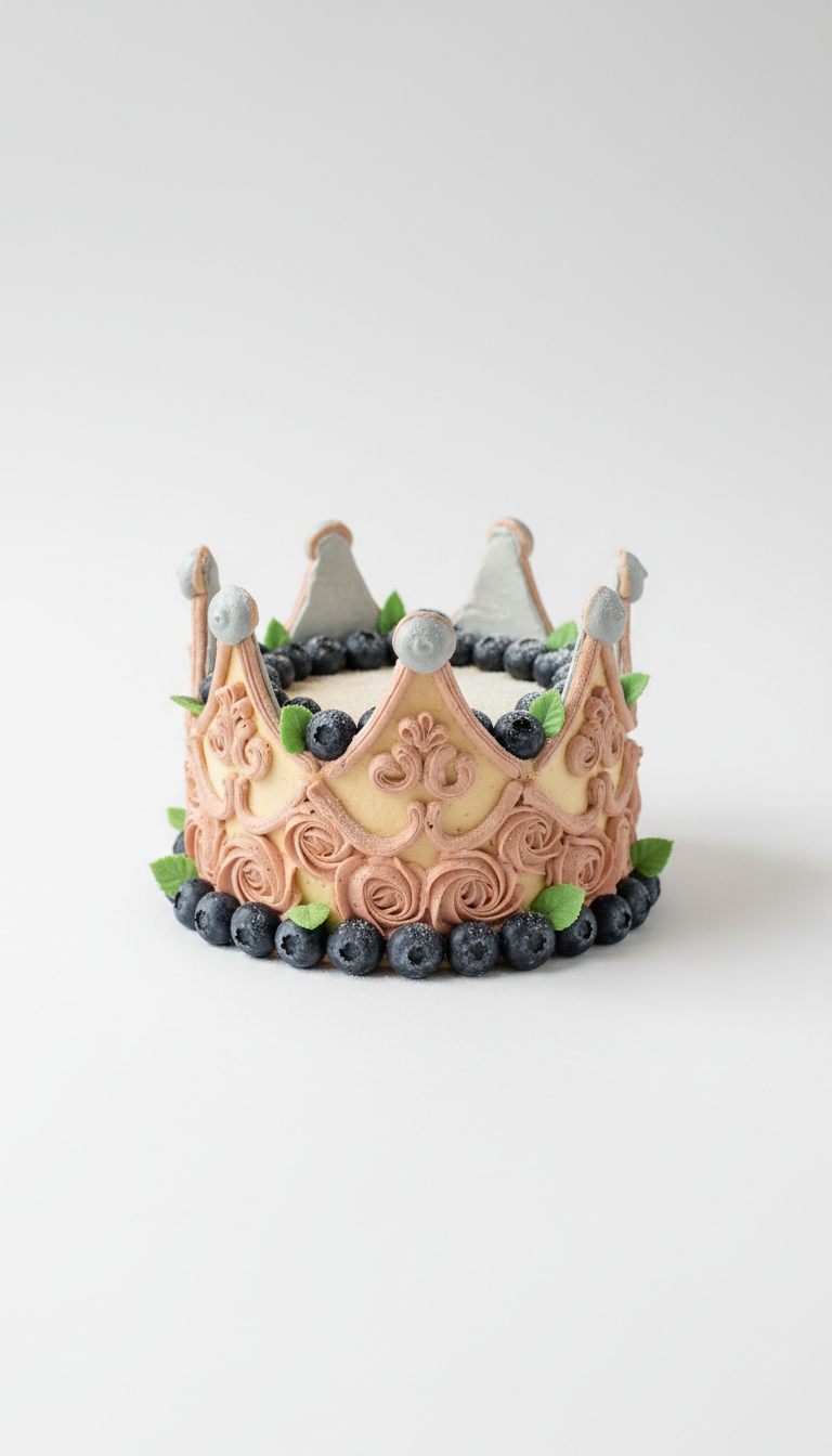 Blueberry Birthday Crown Cake